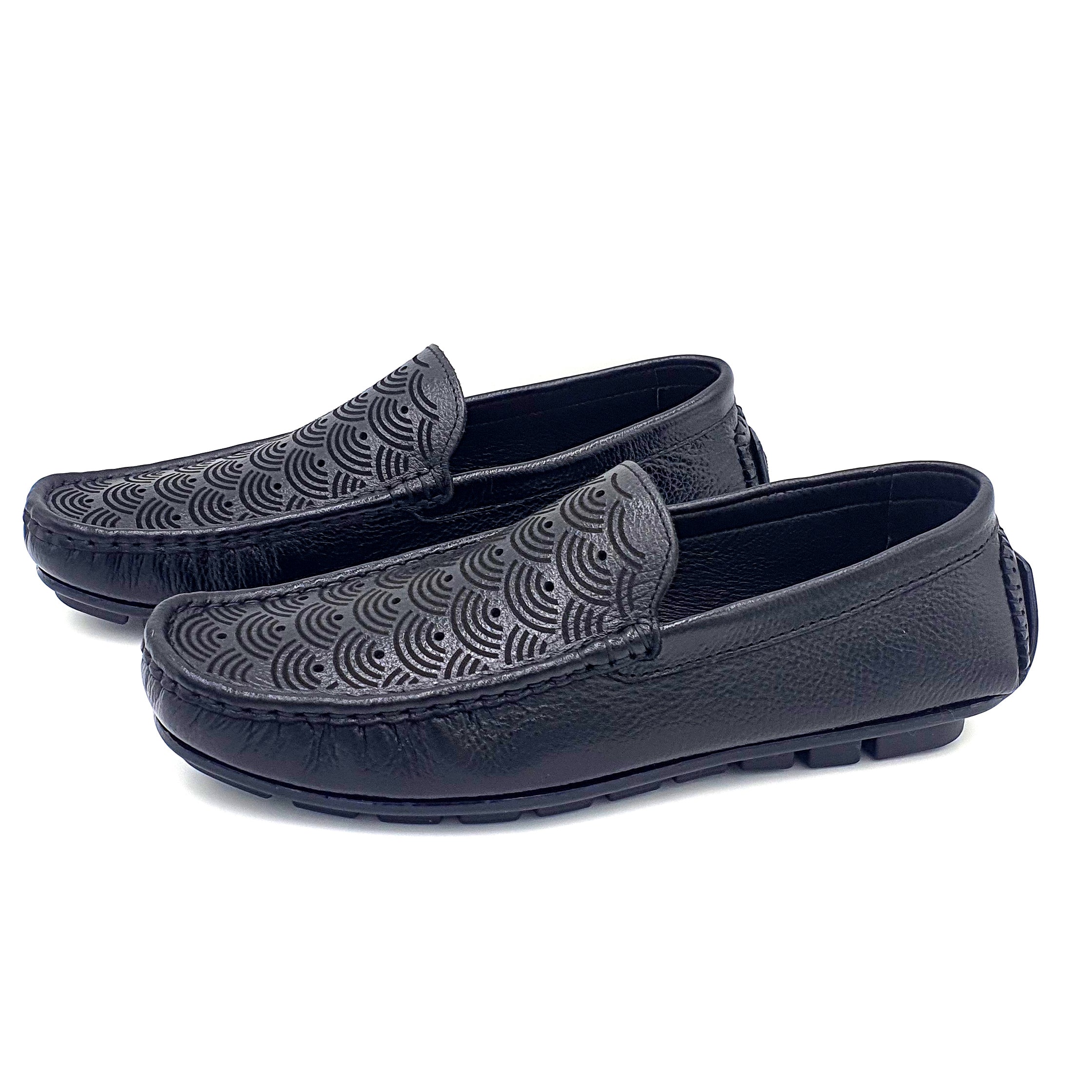 Mens Black/Brown Loafer ES-12 (706) Black)